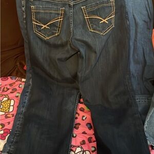 BKE Dark Blue Bootcut Jeans with Contrast Stitching